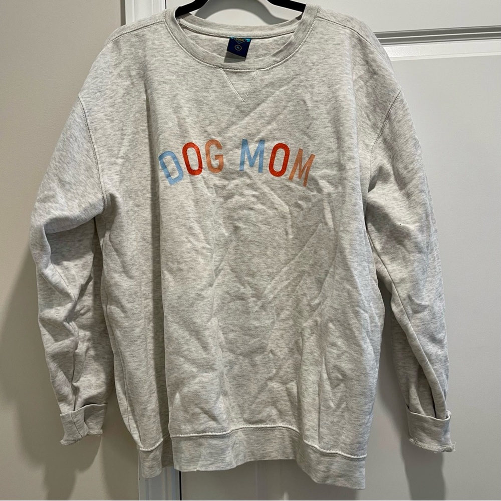 Etsy Boutique Dog Mom Colorful Font Gray Crewneck Sweatshirt Women’s Size XL